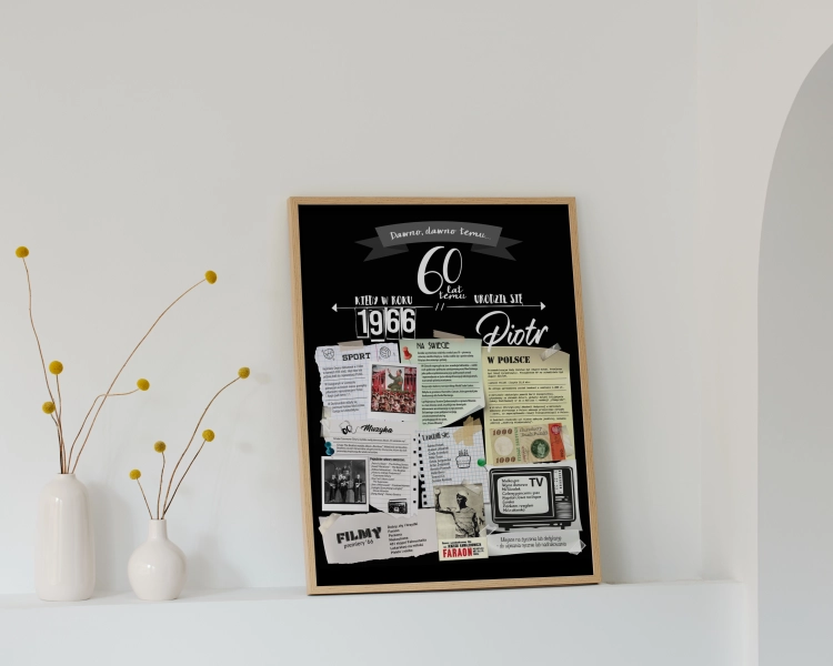 Plakat urodzinowy na 60 urodziny – personalizowany prezent na sześćdziesiątkę