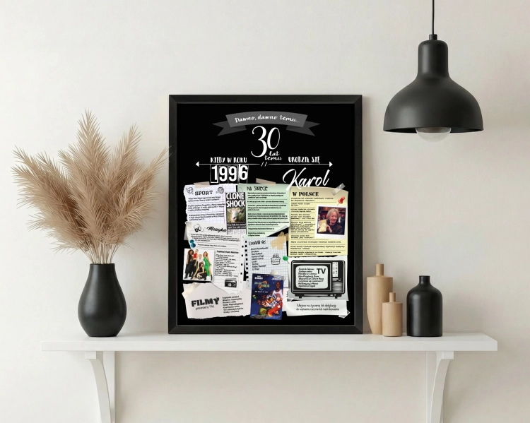 Plakat urodzinowy na 30 urodziny – personalizowany prezent na trzydziestkę