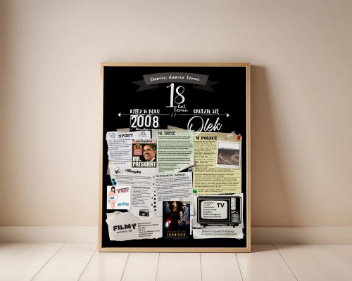 Plakat urodzinowy na 18 urodziny – personalizowany prezent na osiemnastkę