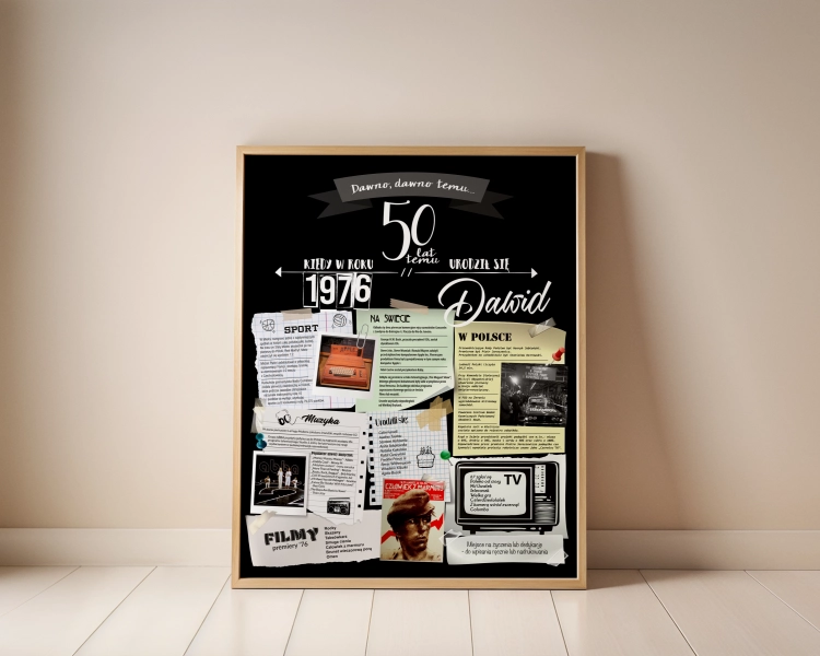 Plakat urodzinowy na 50 urodziny – personalizowany prezent na pięćdziesiątkę
