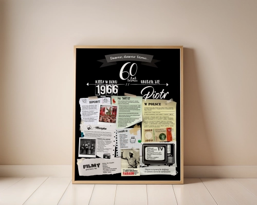 Plakat urodzinowy na 60 urodziny – personalizowany prezent na sześćdziesiątkę