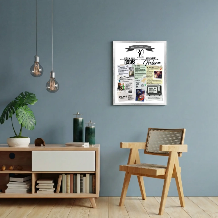 Plakat na 30-te urodziny - prezent urodzinowy - rocznik 1996
