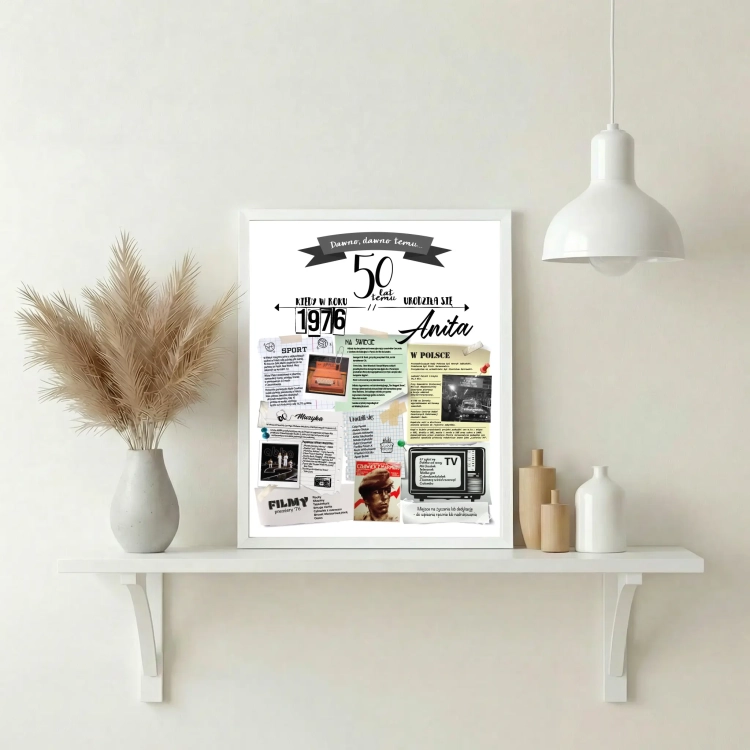Plakat na 50 urodziny - prezent na 50-tkę dla córki lub syna - rocznik 1976
