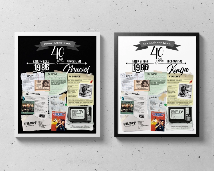 Plakat urodzinowy na 40 urodziny – personalizowany prezent na czterdziestkę